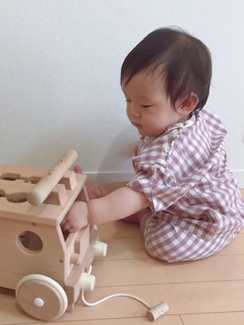 「kids」｜「アイテム（セットアップ）」を使った、𝙷___𝙺さん（キッズ・80cm）の夏コーディネート