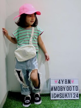 「アイテム（バッグ）」を使った、moby🍄さん（キッズ・100cm）の春コーディネート