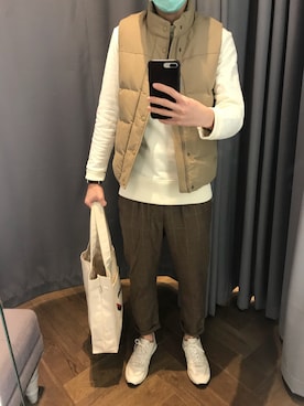 「initial（イニシャル）のアイテム（チノパンツ）」を使った、charlieさん（メンズ・175cm）の冬コーディネート