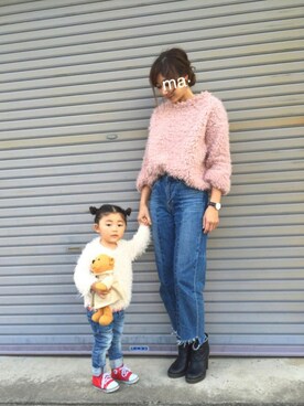 「2歳3ヶ月」｜「アイテム（ニット/セーター）」を使った、renaさん（レディース・165cm）の秋コーディネート