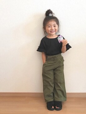 「カーキパンツ」｜renaさん（キッズ・90cm）の夏コーディネート