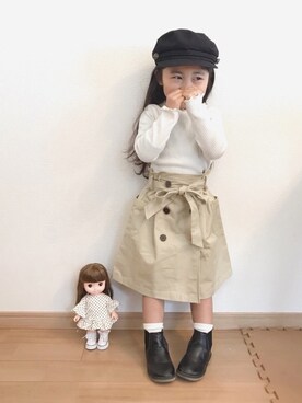 「ロングヘア」｜「アイテム（その他）」を使った、renaさん（キッズ・90cm）の冬コーディネート