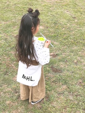 「袖ボリューム」｜「アイテム（オールインワン・サロペット）」を使った、renaさん（キッズ・90cm）の夏コーディネート