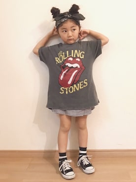 「アイテム（その他、ホワイト系）」を使った、renaさん（キッズ・100cm）の春コーディネート
