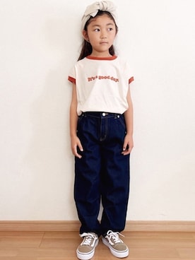 「アイテム（タンクトップ、ブラウン系）」を使った、renaさん（キッズ・110cm）の春コーディネート