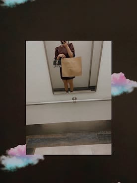 「レザーワンピース」｜「アイテム（バッグ）」を使った、chanrikoさん（レディース・157cm）の秋コーディネート