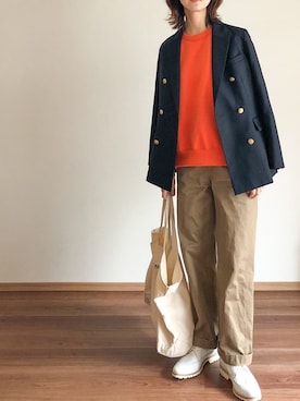 「JOURNAL STANDARD relume（ジャーナルスタンダード　レリューム）の●T/Wギャバネイビーブレザー◆（テーラードジャケット）」を使った、あさこさん（レディース・164cm）の春コーディネート