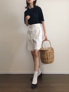 「マリンコーデ」｜「アイテム（財布/小物）」を使った、あさこさん（レディース・164cm）の夏コーディネート