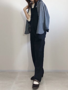 「DANTON（ダントン）のアイテム（オールインワン・サロペット）」を使った、あさこさん（レディース・164cm）の秋コーディネート