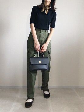 「CLANE（クラネ）のアイテム（カーゴパンツ）」を使った、あさこさん（レディース・164cm）の秋コーディネート