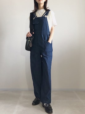 「DHOLIC STYLE（ディーホリックスタイル）のアイテム（オールインワン・サロペット）」を使った、あさこさん（レディース・164cm）の秋コーディネート
