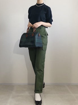 「CLANE（クラネ）のアイテム（カーゴパンツ）」を使った、あさこさん（レディース・164cm）の秋コーディネート