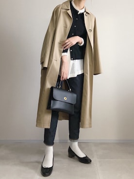 「JOURNAL STANDARD relume（ジャーナルスタンダード　レリューム）のアイテム（ステンカラーコート）」を使った、あさこさん（レディース・164cm）の秋コーディネート
