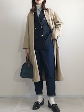 「JOURNAL STANDARD relume（ジャーナルスタンダード　レリューム）のアイテム（ステンカラーコート）」を使った、あさこさん（レディース・164cm）の秋コーディネート