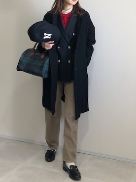 「JOURNAL STANDARD relume（ジャーナルスタンダード　レリューム）の●T/Wギャバネイビーブレザー◆（テーラードジャケット）」を使った、あさこさん（レディース・164cm）の冬コーディネート