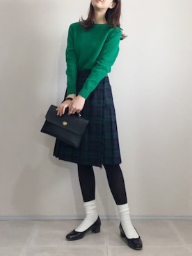 「タイツ×靴下」｜「アイテム（トップス）」を使った、あさこさん（レディース・164cm）の冬コーディネート