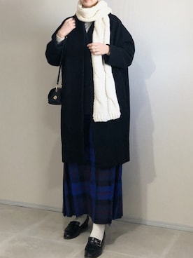 「JOURNAL STANDARD relume（ジャーナルスタンダード　レリューム）の●T/Wギャバネイビーブレザー◆（テーラードジャケット）」を使った、あさこさん（レディース・164cm）の冬コーディネート