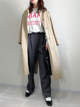 「JOURNAL STANDARD relume（ジャーナルスタンダード　レリューム）のアイテム（ステンカラーコート）」を使った、あさこさん（レディース・164cm）の冬コーディネート