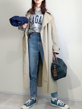 「THE SHINZONE（ザ　シンゾーン）の【THE SHINZONE】キャロットデニム WOMEN（デニムパンツ）」を使った、あさこさん（レディース・164cm）の春コーディネート