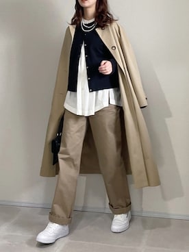 「JOURNAL STANDARD relume（ジャーナルスタンダード　レリューム）のアイテム（ステンカラーコート）」を使った、あさこさん（レディース・164cm）の冬コーディネート