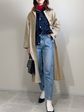 「JOURNAL STANDARD relume（ジャーナルスタンダード　レリューム）のアイテム（ステンカラーコート）」を使った、あさこさん（レディース・164cm）の冬コーディネート
