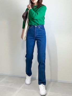 「Moname（モナーム）のアイテム（パンツ）」を使った、あさこさん（レディース・164cm）の春コーディネート