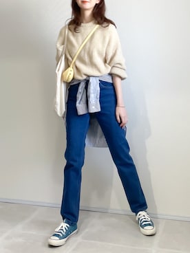 「Moname（モナーム）のアイテム（パンツ）」を使った、あさこさん（レディース・164cm）の春コーディネート