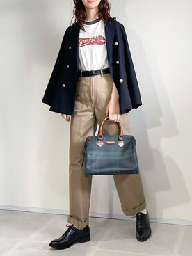 「JOURNAL STANDARD relume（ジャーナルスタンダード　レリューム）の●T/Wギャバネイビーブレザー◆（テーラードジャケット）」を使った、あさこさん（レディース・164cm）の春コーディネート