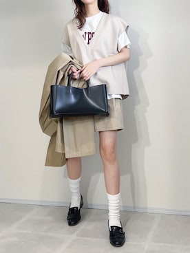 「JOURNAL STANDARD relume（ジャーナルスタンダード　レリューム）のアイテム（ステンカラーコート）」を使った、あさこさん（レディース・164cm）の春コーディネート