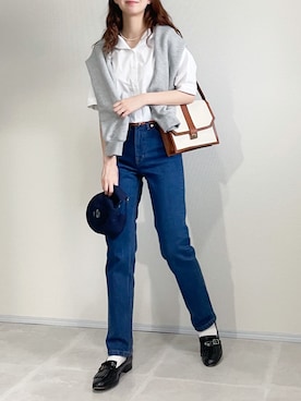 「Moname（モナーム）のアイテム（パンツ）」を使った、あさこさん（レディース・164cm）の春コーディネート