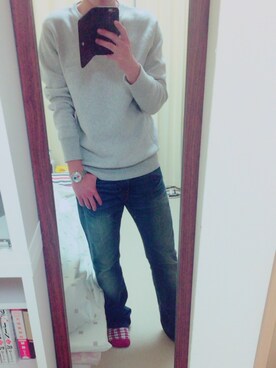 「ドラフトリーバイス」｜「アイテム（スウェット）」を使った、KAiTOさん（メンズ・163cm）の冬コーディネート
