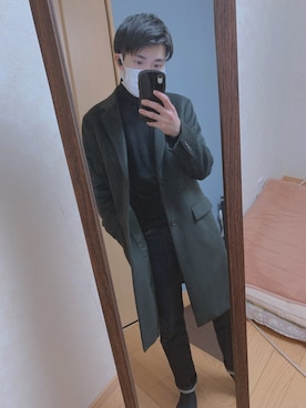 「URBAN RESEARCH（アーバンリサーチ）のアイテム（チェスターコート）」を使った、KAiTOさん（メンズ・163cm）の冬コーディネート
