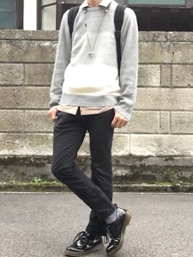 「Blue Standard （ブルースタンダード）のアイテム（トップス）」を使った、悠さん（メンズ・175cm）の秋コーディネート