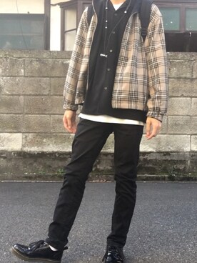 「RAGEBLUE（レイジブルー）のアイテム（その他アウター）」を使った、悠さん（メンズ・175cm）の秋コーディネート