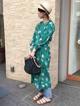 「アイテム（ワンピース/ドレス）」を使った、久山さん（メンズ・158cm）の春コーディネート