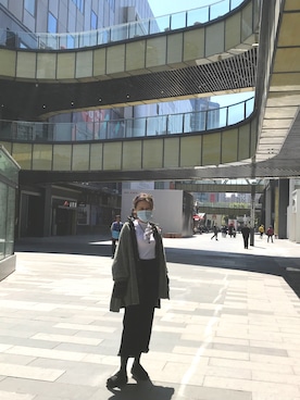 「UNIQUE（ユニーク）のアイテム（パンツ）」を使った、Annieさん（レディース・163cm）の春コーディネート