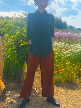 「アイテム（ドレスシューズ、グリーン系）」を使った、わしずさん（メンズ・180cm）の春コーディネート