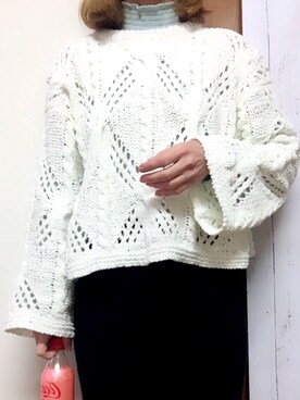 「GU（ジーユー）のアイテム（その他トップス、グリーン系）」を使った、Lana☆さん（レディース・165cm）の冬コーディネート