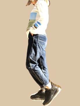 「NIKE（ナイキ）のナイキ エア マックス 720 ウィメンズシューズ / NIKE AIR MAX 720（スニーカー、ホワイト系）」を使った、Lana☆さん（レディース・165cm）の春コーディネート