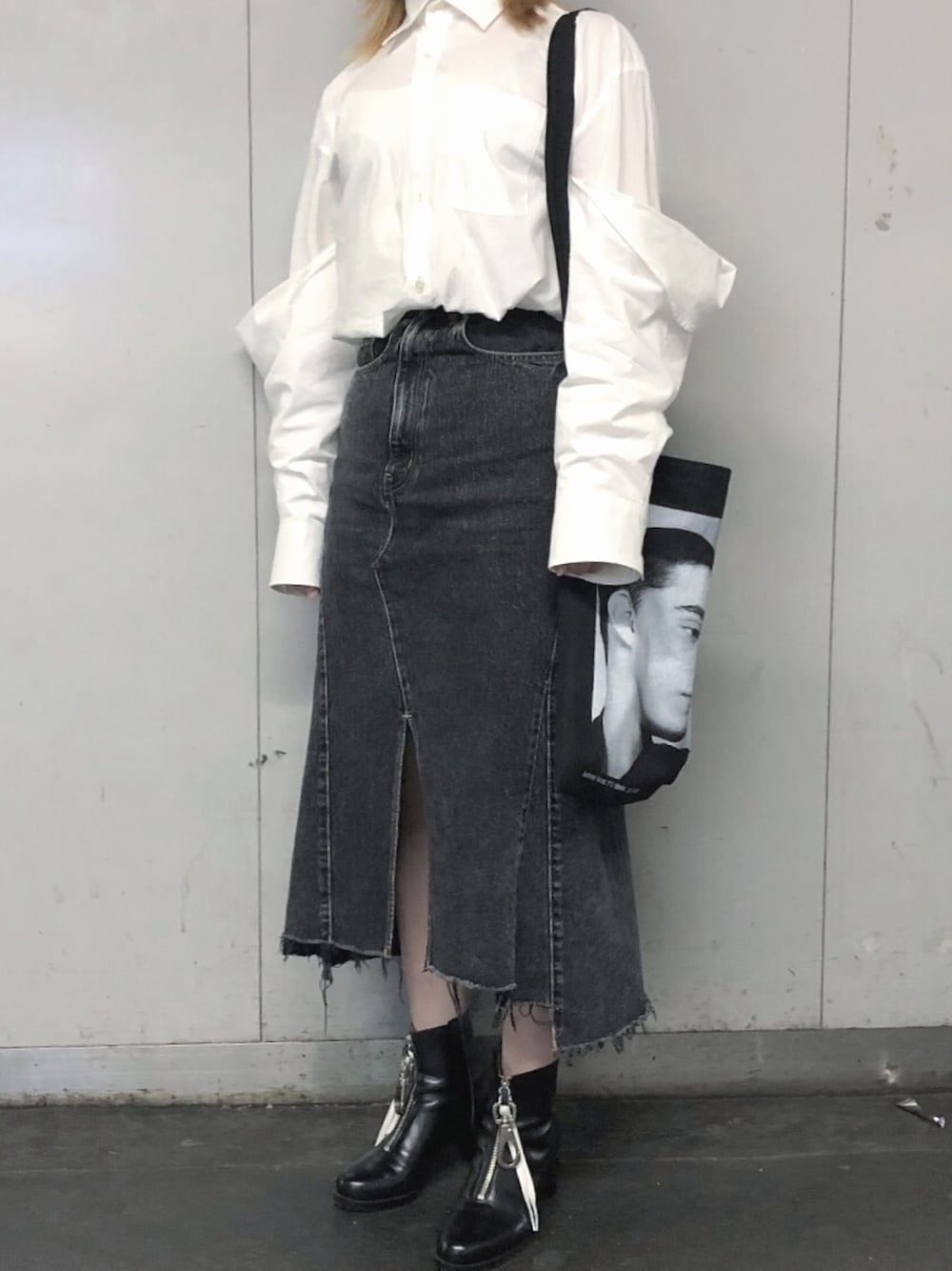 「CHRISTIAN DADAのCotton Lawn Layered Shirt（シャツ/ブラウス、ホワイト系）」を使った、inkyaさん（レディース・163cm）の春コーディネートの1枚目の写真