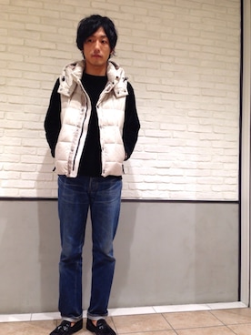 「NANO universe（ナノユニバース）のアイテム（ダウンベスト）」を使った、nano・universe 札幌ステラプレイス STAFFさん（メンズ・174cm）の秋コーディネート