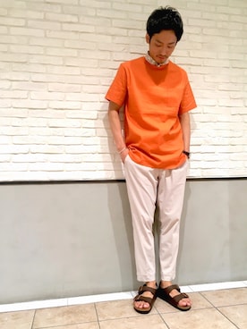 「melple（メイプル）のアイテム」を使った、nano・universe 札幌ステラプレイス STAFFさん（メンズ・175cm）の夏コーディネート