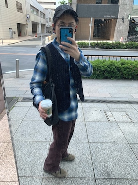 「Snow Peak（スノーピーク）の【セール】Corduroy Utility Vest｜コーデュロイ ユーティリティ ベスト（ベスト）」を使った、Jr.Recordsさん（メンズ・168cm）の春コーディネート