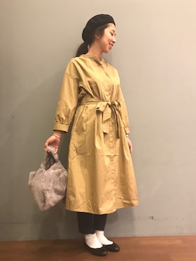 「SEVENDAYS=SUNDAY（セブンデイズサンデイ）のアイテム（ステンカラーコート）」を使った、やまとさん（レディース・157cm）の秋コーディネート