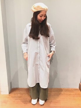 「SEVENDAYS=SUNDAY（セブンデイズサンデイ）のアイテム（ハンチング/ベレー帽）」を使った、やまとさん（レディース・157cm）の春コーディネート