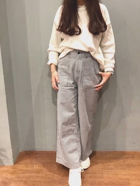「SEVENDAYS=SUNDAY（セブンデイズサンデイ）のアイテム（Tシャツ/カットソー）」を使った、やまとさん（レディース・157cm）の春コーディネート