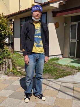 「G-STAR RAW（ジースターロゥ）のアイテム（帽子）」を使った、もちもちさん（メンズ・172cm）の春コーディネート