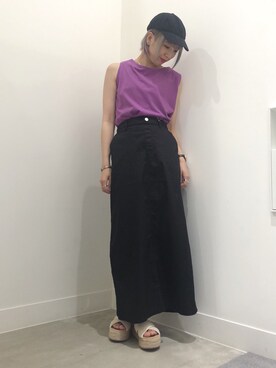 「koe（コエ）のアイテム（キャップ）」を使った、kobaminaさん（レディース・158cm）の夏コーディネート