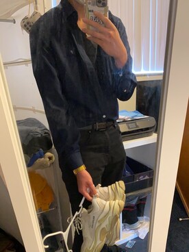 「Balanciagaのアイテム」を使った、Kelvinさん（メンズ・180cm）の春コーディネート