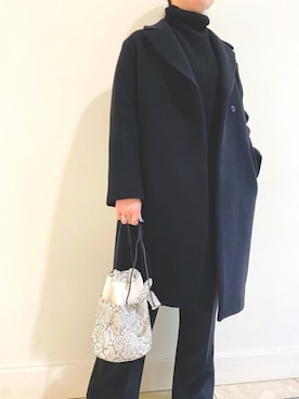 「RIVE DROITE（リヴドロワ）のアイテム（チェスターコート）」を使った、h_k_rさん（レディース・162cm）の冬コーディネート